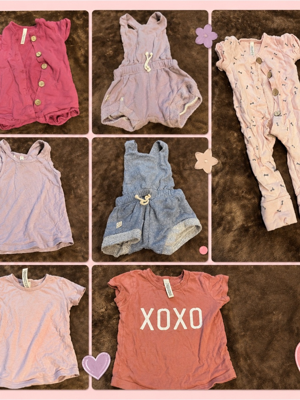 XOXO Toddler Pink Short Sleeve Tee & Mix One-Piece Set - Pink Lavender